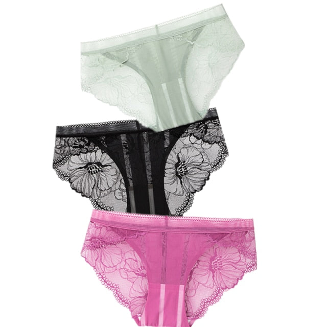 3pcs Sexy Lace Panties For Women