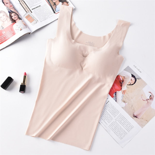 Ice Silk Tank Top Wireless Paded Lingerie