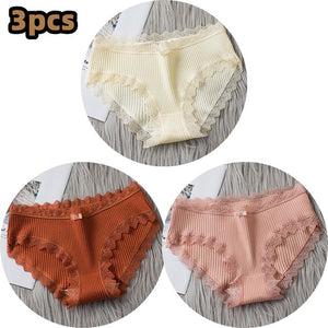 3PCSComfortable Underwears Sexy Middle-Waisted