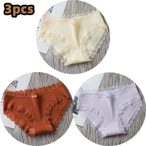 3PCSComfortable Underwears Sexy Middle-Waisted