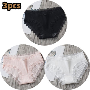 3PCSComfortable Underwears Sexy Middle-Waisted