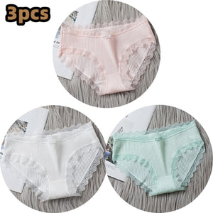 3PCSComfortable Underwears Sexy Middle-Waisted