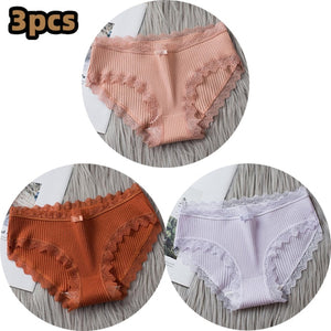 3PCSComfortable Underwears Sexy Middle-Waisted