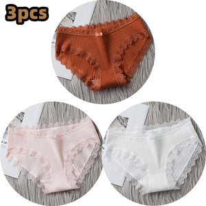 3PCSComfortable Underwears Sexy Middle-Waisted