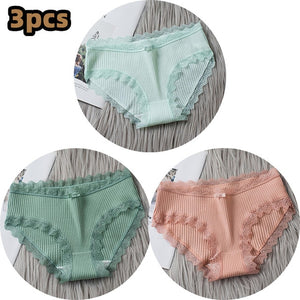 3PCSComfortable Underwears Sexy Middle-Waisted