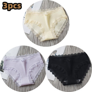 3PCSComfortable Underwears Sexy Middle-Waisted