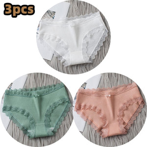 3PCSComfortable Underwears Sexy Middle-Waisted