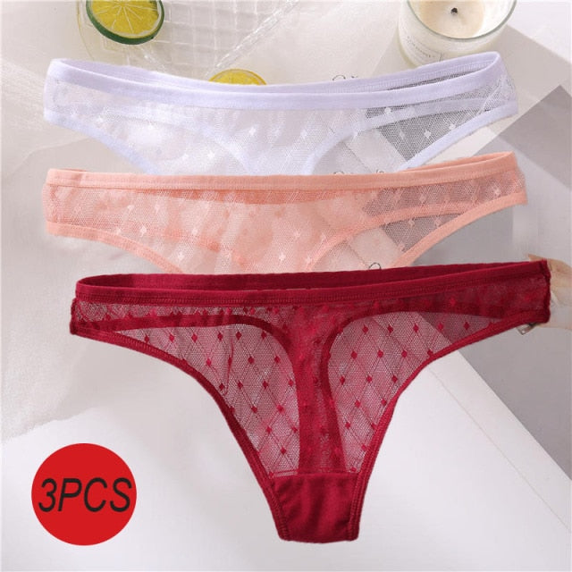 3PCS/Set Sexy  G-String Thong Lace Underwear