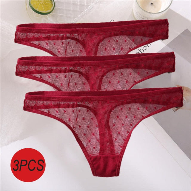 3PCS/Set Sexy  G-String Thong Lace Underwear