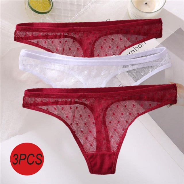 3PCS/Set Sexy  G-String Thong Lace Underwear