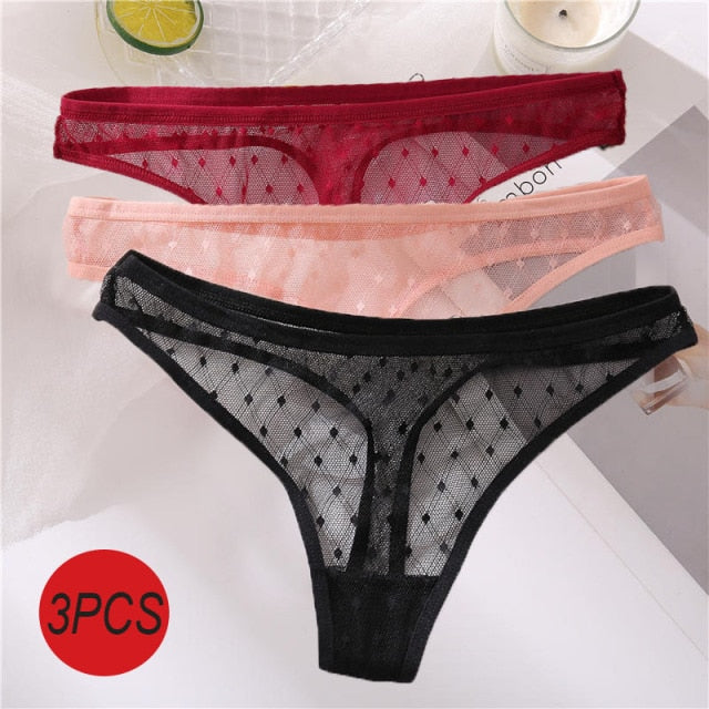 3PCS/Set Sexy  G-String Thong Lace Underwear