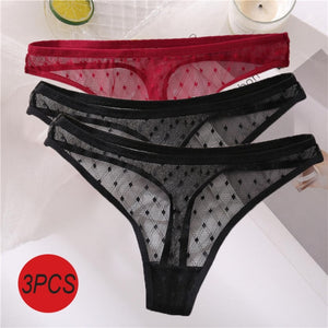 3PCS/Set Sexy  G-String Thong Lace Underwear