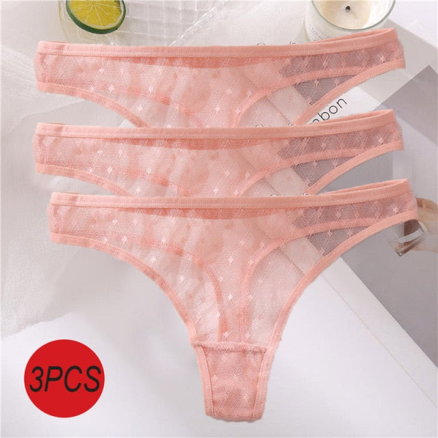 3PCS/Set Sexy  G-String Thong Lace Underwear