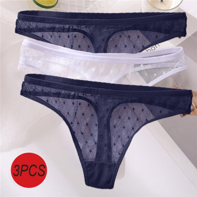 3PCS/Set Sexy  G-String Thong Lace Underwear