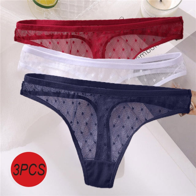 3PCS/Set Sexy  G-String Thong Lace Underwear