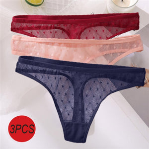 3PCS/Set Sexy  G-String Thong Lace Underwear