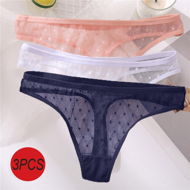 3PCS/Set Sexy  G-String Thong Lace Underwear