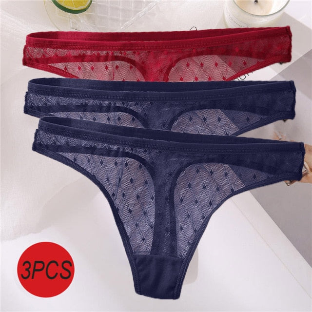 3PCS/Set Sexy  G-String Thong Lace Underwear