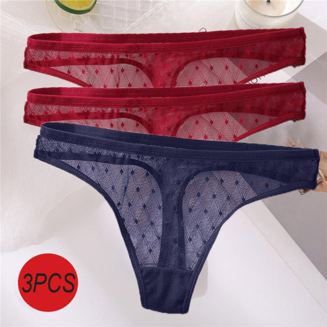 3PCS/Set Sexy  G-String Thong Lace Underwear