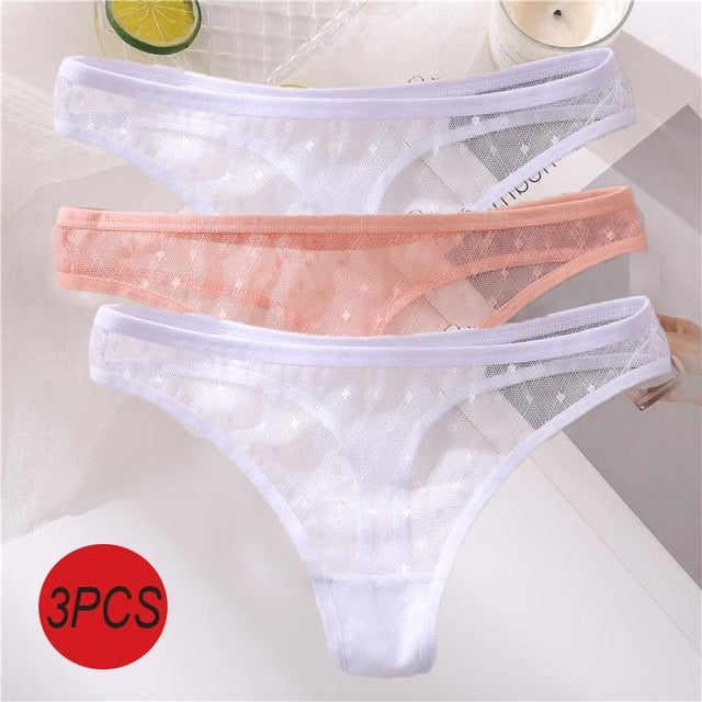 3PCS/Set Sexy  G-String Thong Lace Underwear